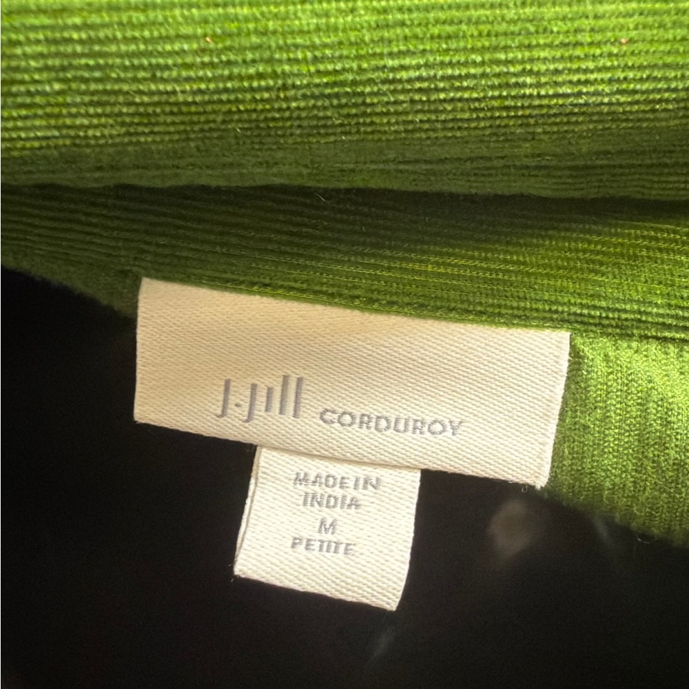 J. Jill Corduroy Shirt Dress in Vibrant Green - Picture 4 of 4